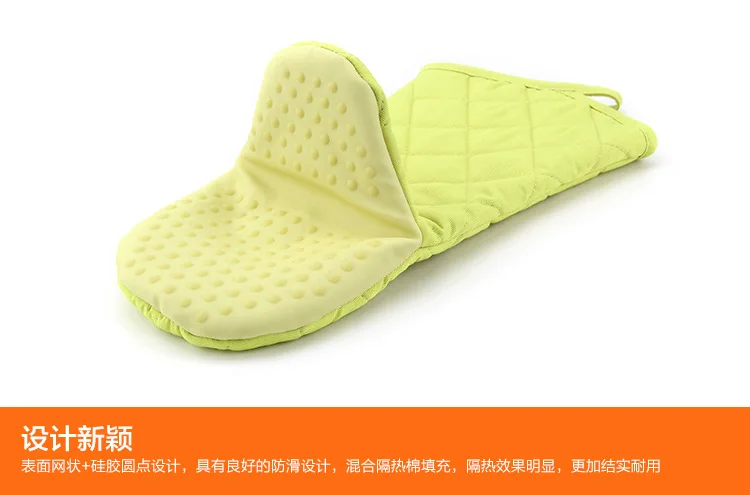 [Heat-Resistant 280-Degree] Lengthen Silicone Thermal Insulation Gloves High-temperature Resistant Thick Oven Heat Resistant Sli