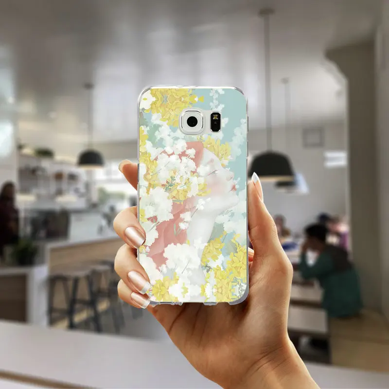 Для Samsung Galaxy J1 J2 J3 J4 J5 J6 J7 J8 мини Prime чехол мягкий, ТПУ чехол арт для девочек, украшенное лепестками, цветочным принтом; обувь на каблуке - Цвет: Picture 4