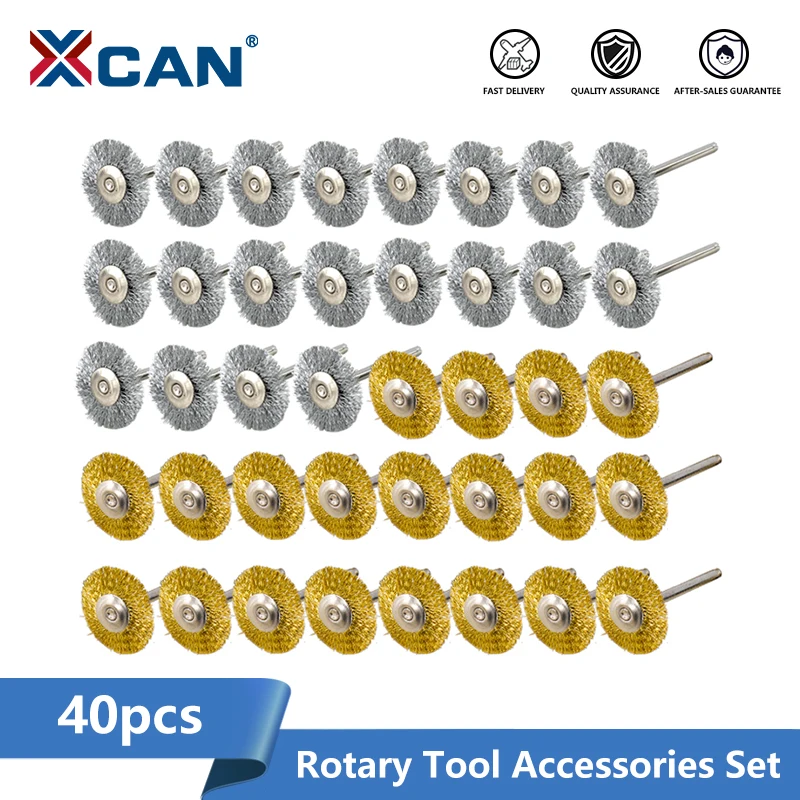XCAN Steel Wire Brush Disc 40pcs Metal Polishing Wheel Disc for Dremel Rotary Tool polishing wheel disc polishing wheel kit