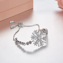 Модный бренд, красивый Снежный браслет для модных женщин, полностью проложенный кубическим цирконием, полый Снежный браслет, 925 пробы, серебряные ювелирные изделия