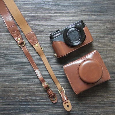 G7XII Coffee Ретро сумка для камеры из искусственной кожи, жесткий чехол для Canon Powershot G7 X G7X Mark II III(G7XII G7XIII) mark2 mark3 G7X2 G7X3 - Color: G7XII Coffee