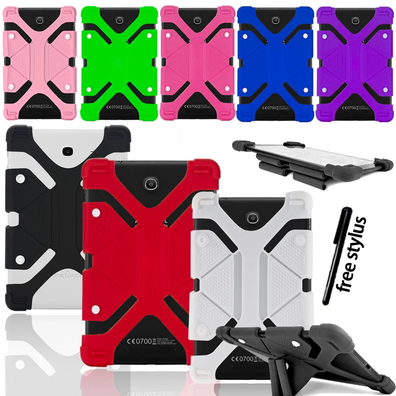 

For Alcatel 1T 3T A3 10 10.1 Inch Tablet Anti-fall Shockproof Silicone Stand Cover Case + Pen
