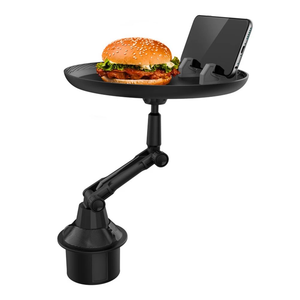 2 in 1 Car Mobile Phone Cup Holder Tray Auto Vehicle Rotary Food Table Bracket SUV Truck Interior Storage Replacement