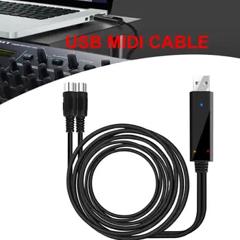 

1 PC 2 Meters Length Keyboard Recording Editing Cable Electric Piano Converter Cable USB to Midi Line Black