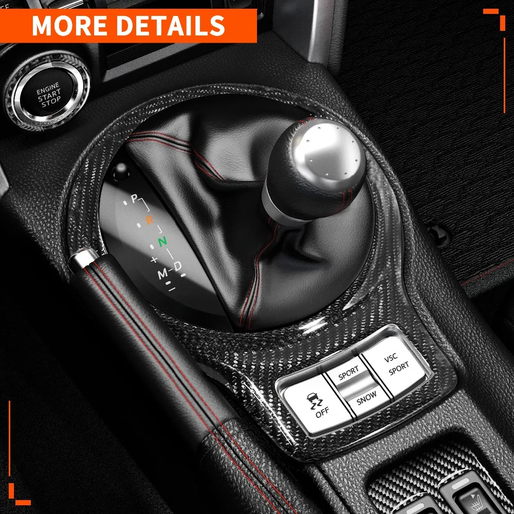 For Toyota GT 86 GT86 Subaru BRZ 2012-2019 Carbon Fiber Gear Shift Panel Surround Cover Sticker Set Start Button Car Accessories