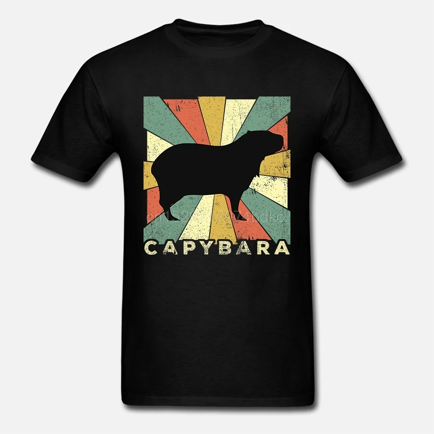 Мужская классическая футболка Capybara Lover винтажная Ретро унисекс с животными