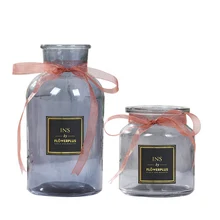 Стеклянная ваза для украшения дома, статуэтки, миниатюрная модель, художественные вазы, декор для гостиной, ремесла, свадебные подарки, цветочные вазы