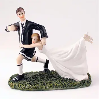 

Wedding cake action figures decorate rugby love