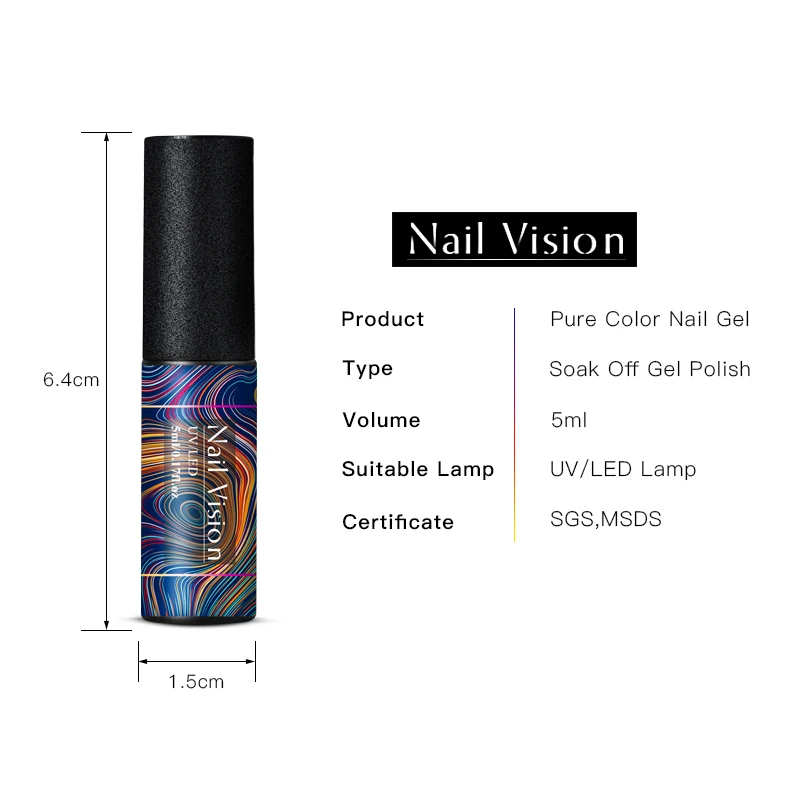 Nail Vision 5 мл УФ-гель для ногтей для маникюра 176 цветов Гель-лак Полупостоянный Гель-лак для нейл-арта инструменты для самостоятельного дизайна