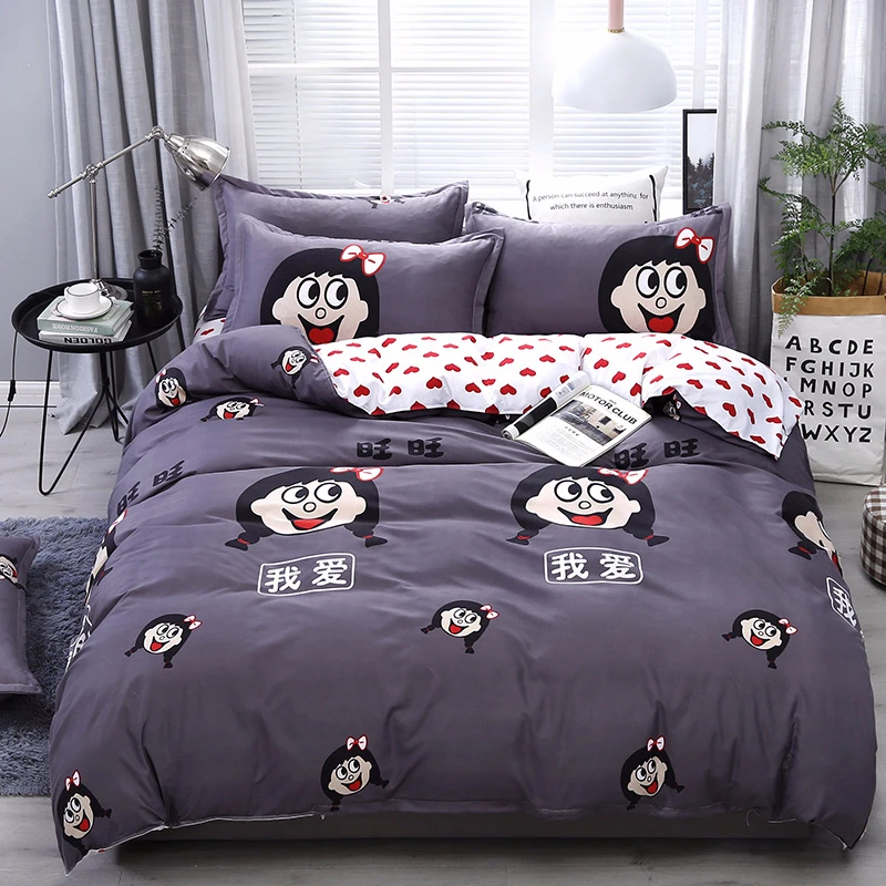 Color 15 New Fashion Creative Duvet Cover Sheet Pillowcase Bedding Set Adult Kid Child Soft Cotton Bed Linen 1.2m 1.35m 1.5m 1.8m 2m 2.2m - Color: Color 15