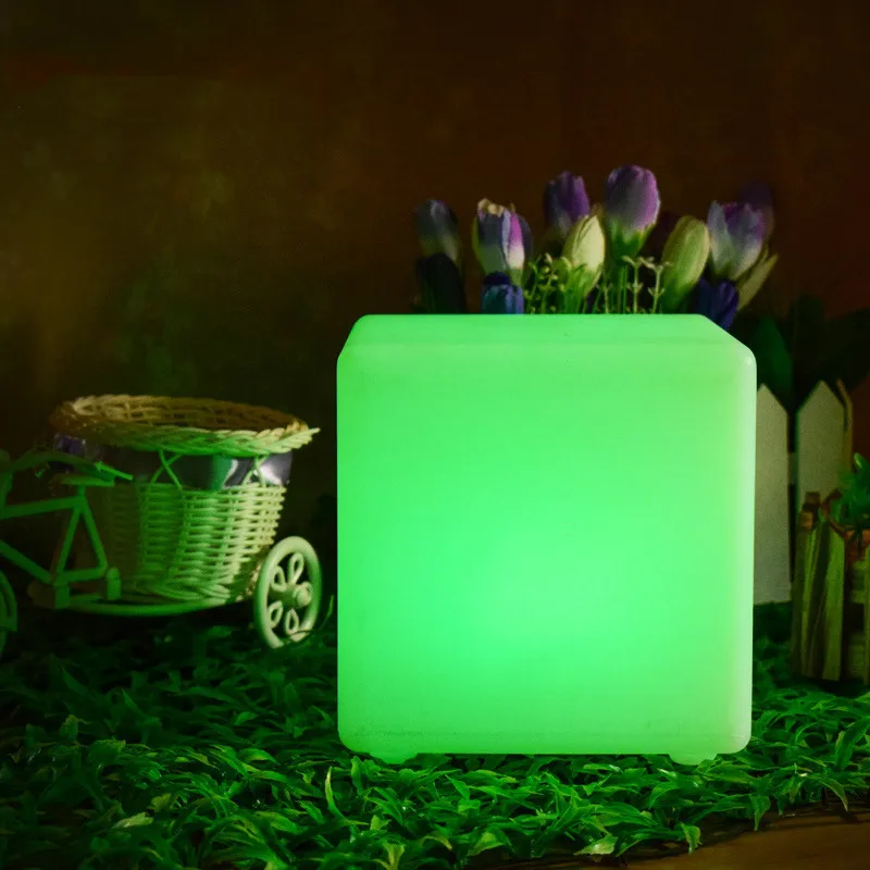 Wholesale price led chair light for Bar/KTV/Hotel/Courtyard stool IP65 colorful led square stool RGB light led solar