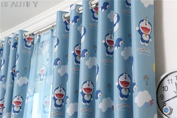 

Doraemon Full Blackout Curtain Dormitory Curtain Bedroom Room Shade Fabric Low Price Children's Cartoon French Window Korean