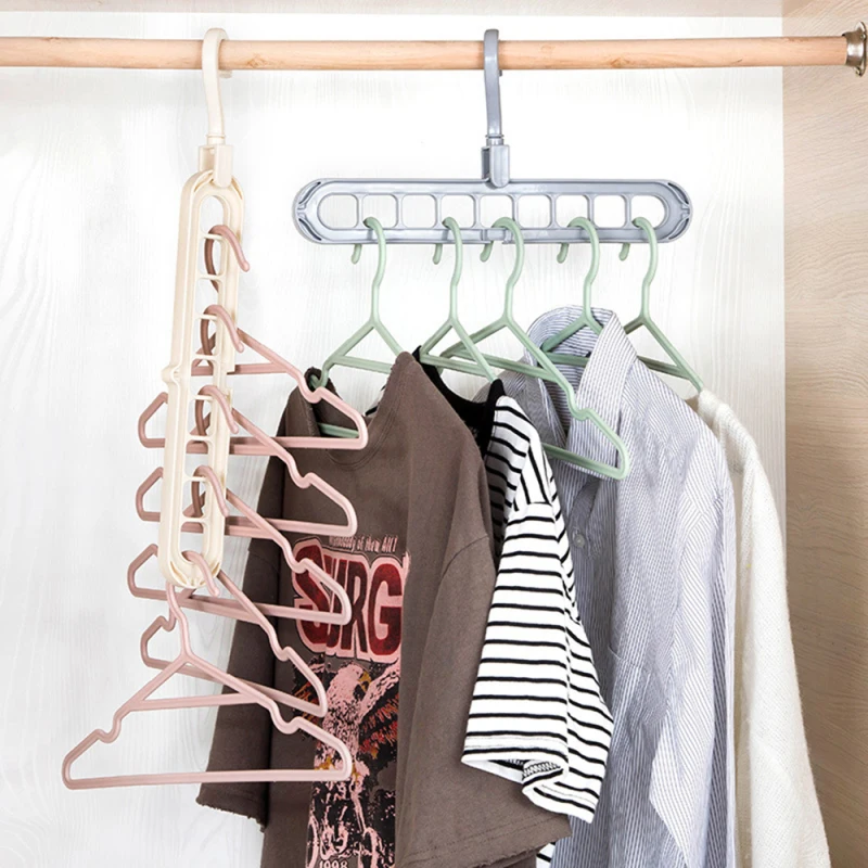 4pcs Multi port Support Circle Clothes Hanger Clothes Drying Rack Multifunction Space Saving Hanger Magic Clothes