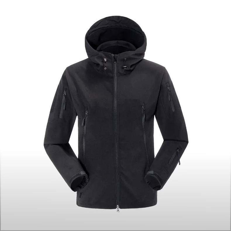 Black Мужские зимние водонепроницаемые куртки TAD Softshell Тактический Кемпинг Туризм страйкбол спортивный костюм охотничий наряд Термоодежда - Цвет: Black