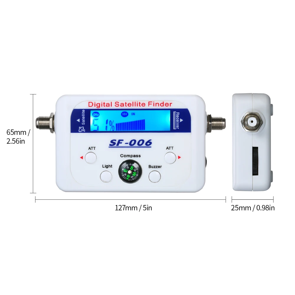 Цифровой спутниковый искатель Мини Цифровой Спутниковый Сигнал Искатель Метр с ЖК-дисплеем Цифровой Satfinder с компасом