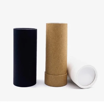 

50PCS Empty Paper Shell Lipstick Tubes with Cap Lip Balm Chapstick Holder DIY Makeup Tools Refillable Container