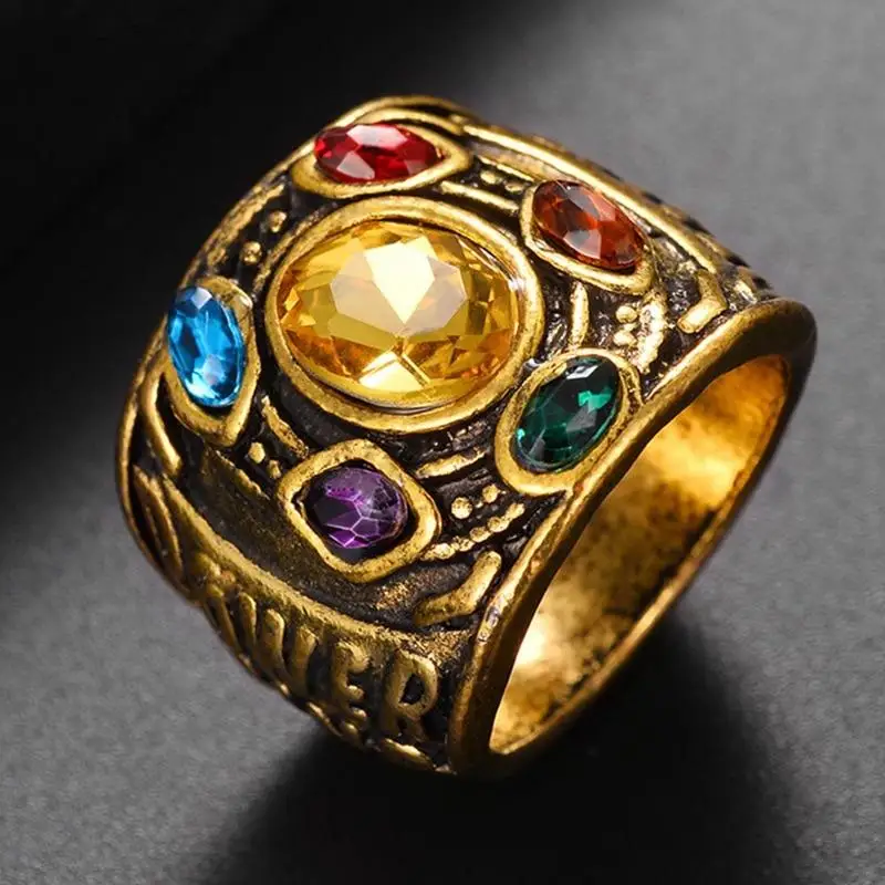 Infinity Gauntlet Ring Cosplay Alloy Rings Jewelry Crystal Prop Jewelry ...