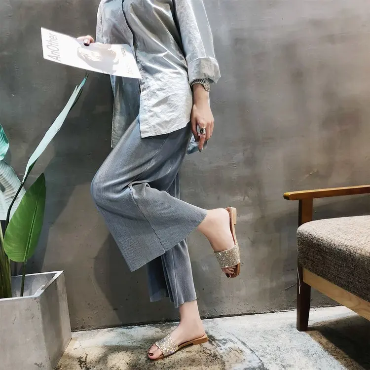 Open Toe Outside Women Summer Slippers Mixed Colors Shallow Flat Slides Leisure Summer Shoes