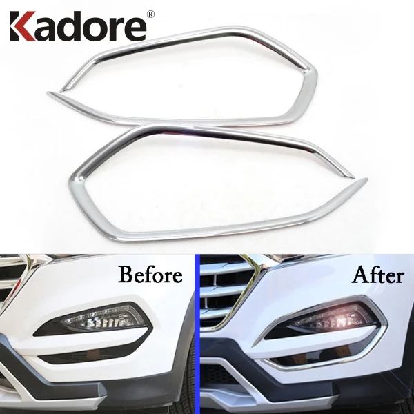 Для hyundai Tucson хромированный передний противотуманный светильник, противотуманный светильник, накладка, защита автомобиля, внешние аксессуары