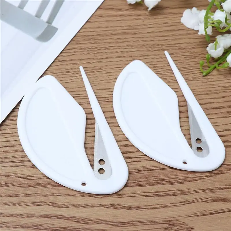 10Pcs Safety Paper Guarded Cutter Blade Office Equipment Plastic Mini Letter Opener Mail Envelope for Home |