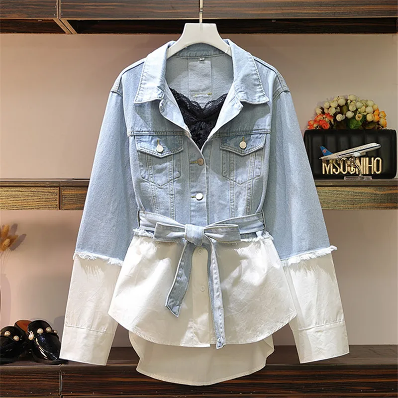 Long sleeve Jeans Shirt Womens Tops 