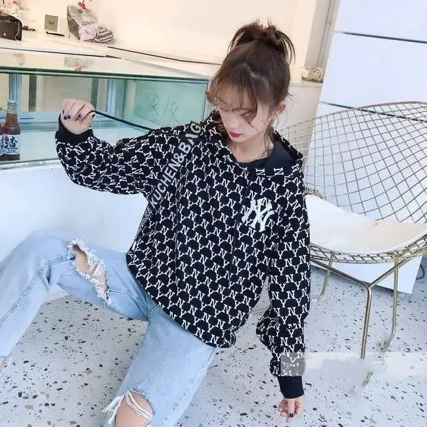 

2020 New NY letters full printed Yankee embroidery loose couple NY hooded pullover with the same sweater