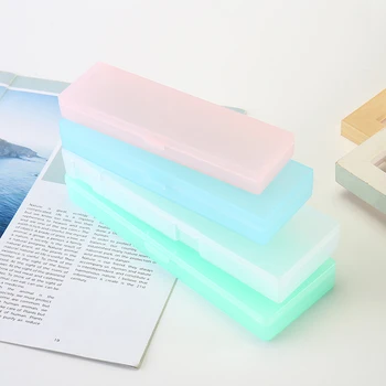 

Concise Style Frosted Translucent Pencil Case Multi-function Stationery Box Office School Supplies KQS8
