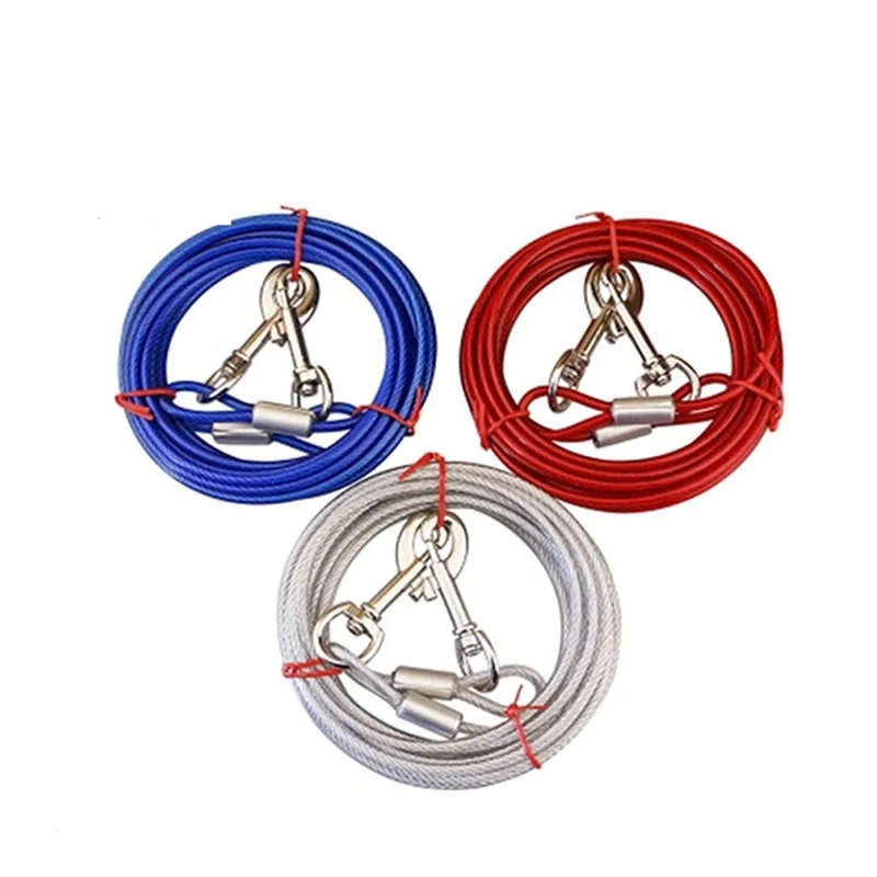 

Dog Leash Double-Headed Pet Traction Chain Long Steel Wire Leash Rope For Puppy Medium Large Dogs Pets Outdoor Walking Supplies