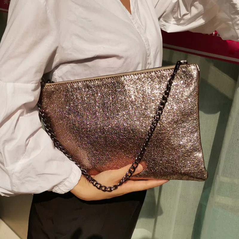 Shiny Women Day Clutches Luxury Designer chain Shoulder Bags for Lady 2020 new female Crossbody Clutch wallet handbag |