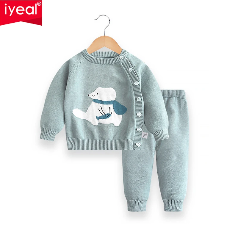 newborn baby clothing gift set IYEAL Baby Boy Girl Clothes Spring Newborn Toddler Girl Clothing Cartoon Tops  + Pant Outfits Baby Knit Sweater Infant Pajamas Baby Clothing Set expensive