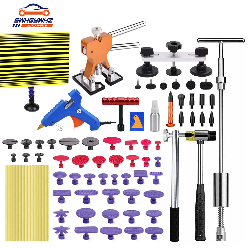 

Paintless Dent Repair Puller Lifter Tool T Bar Hammer Removal Glue kit