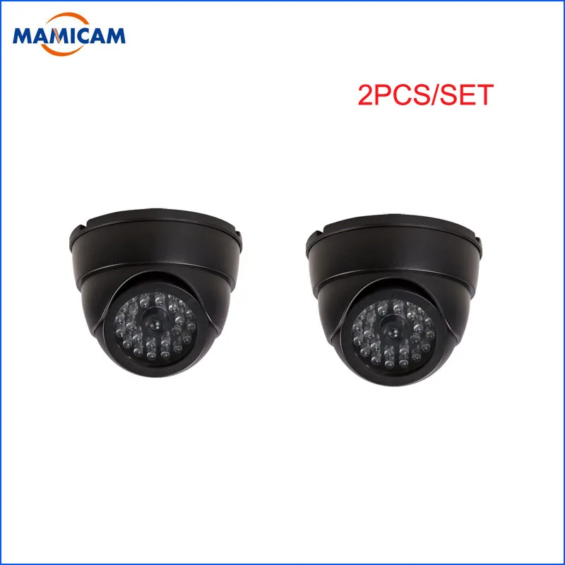 2pcs/set Dummy Camera Fake Dome Surveillance Kamera Home Security CCTV Cameras Flashing LED Light Indoor
