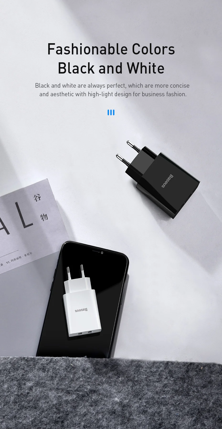 Baseus 5 в 2.1A двойное зарядное устройство USB для samsung Xiaomi huawei, зарядное устройство для мобильного телефона, адаптер для быстрой поездки для iPhone, зарядное устройство с европейской вилкой