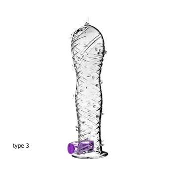 Sex Toy Vibrator Condom Reusable Crystal Condom Penis Extender Sleeve Delay Ejaculation Prostate Massager Intimate Goods 4