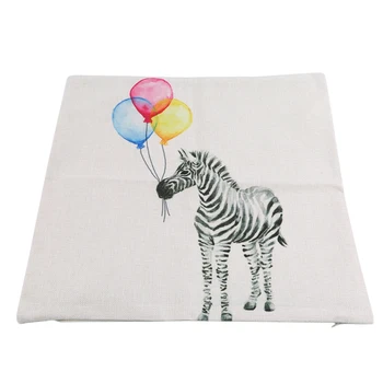 

Pillowcase Cute Cartoon Balloon Animal Elephant Cat Panda Zebra Linen Living Room Sofa Hug Cushion Cover Soft And Comfortable