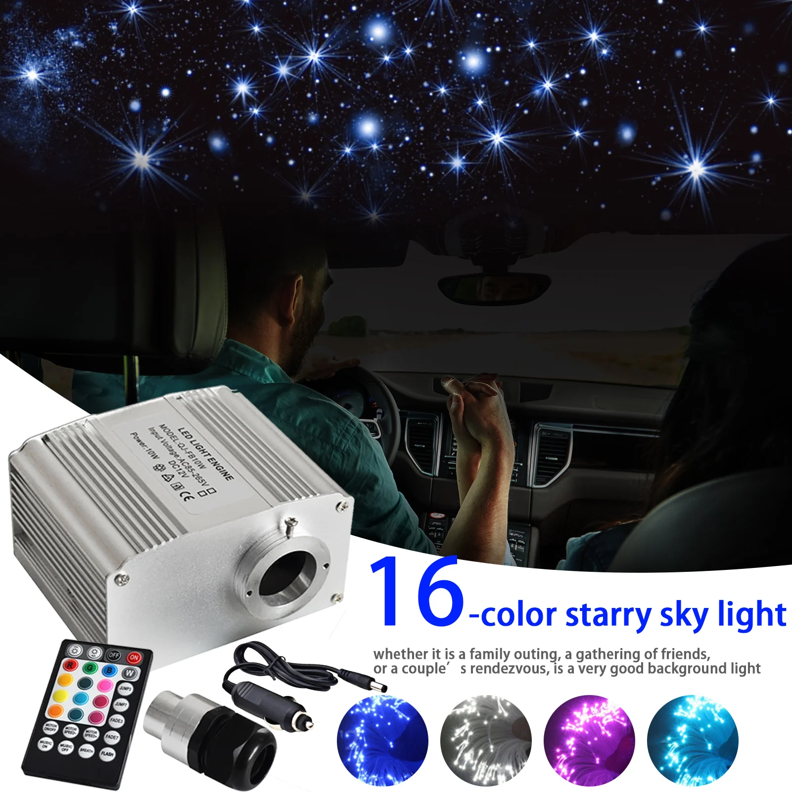 

10W Twinkle Fiber Optic Star Ceiling Lights Kit Bluetooth APP RF Smart Control For Starry Car Star LED Light Kid Room Ceiling