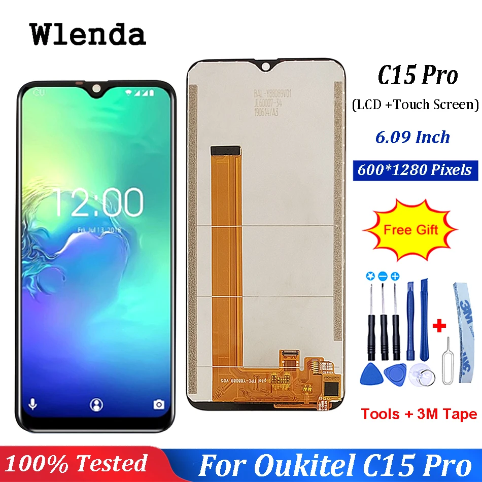 6 09 &quotдюймов для Oukitel C15 Pro ЖК-дисплей Дисплей + кодирующий преобразователь