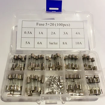 

100 pieces / set of 5x20mm fast fuse kit, fuse clamp, 10 pieces for each specification, 0.5A 1A 2A 4A 5A 6A 8A 10A
