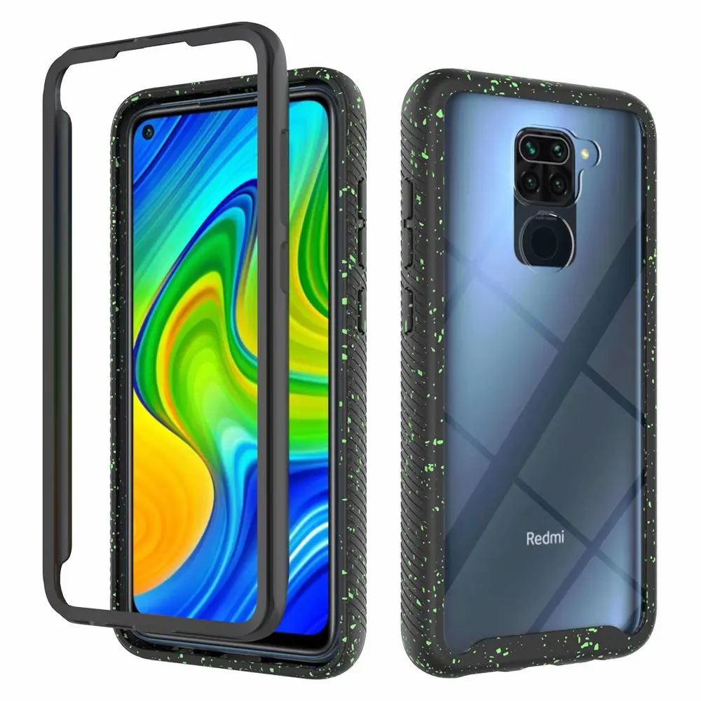 Чехол для Xiaomi Redmi Note 9S 9 pro max мягкий ТПУ + жесткий матовый прозрачный защитный чехол
