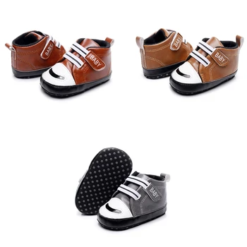 

2020 Infant Baby Boys Shoes Newborn Soft Sole Sneaker PU Leather Crib Shoes Sport Casual Warm First Walkers For 0-18month
