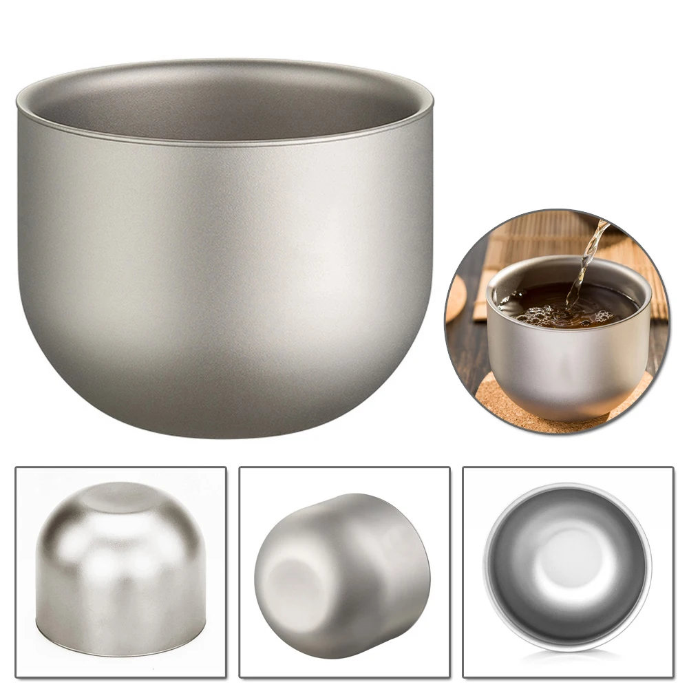

150ml Pure Titanium Teacup Double-layer Thermal Insulation Anti-hot Domestic Camping Cup Titanium Teacup Coffee Cup Office
