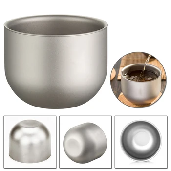 

150ml Pure Titanium Teacup Double-layer Thermal Insulation Anti-hot Domestic Camping Cup Titanium Teacup Coffee Cup Office