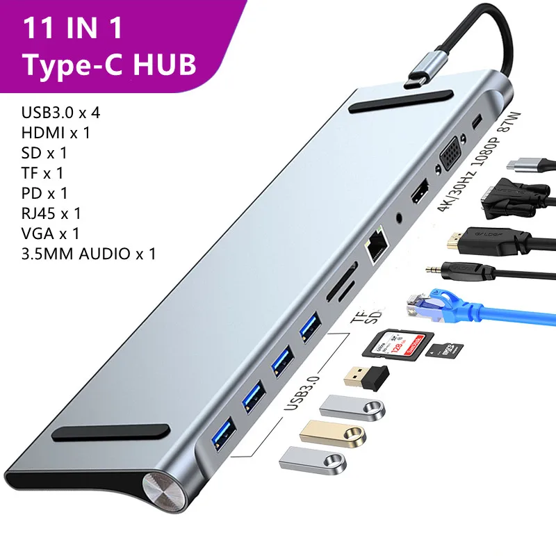 Usb-концентратор 11 в 1 usb 3 0 type-c | Компьютеры и офис