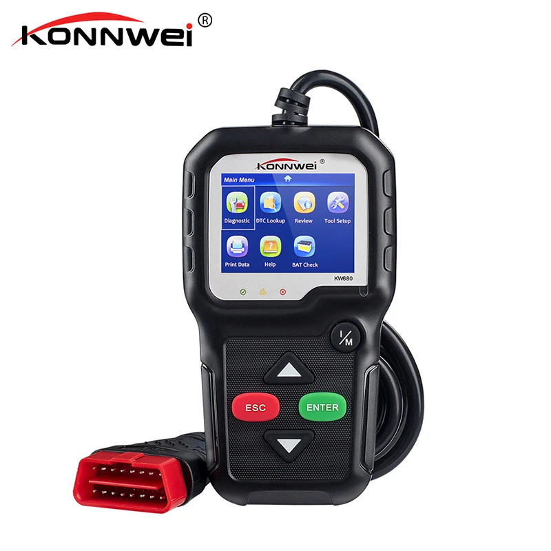 KONNWEI KW680 EOBD/OBDII/CAN автомобильный считыватель кодов многоязычный