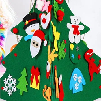 

Fake Xmas Tree Kids Gift Toys Party Decor Children DIY Felt Christmas Tree with Ornaments