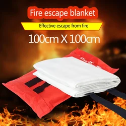 Couverture anti feu en fibre de verre 1M x 1M, abri anti feu de survie et d'urgence 