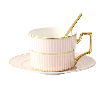 

European Ceramic Coffee Cup And Saucer Set Espresso Cups High Tea Set Ceramic Tea Cup Kubek With Spoon Home W