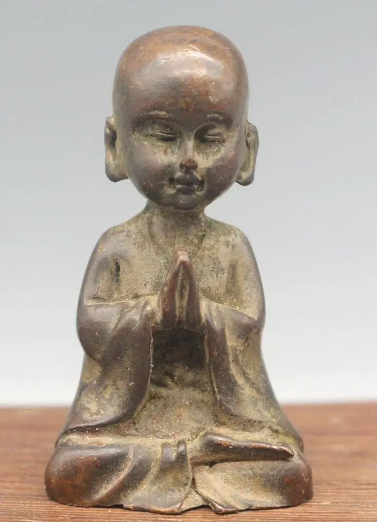 Solid Pure Brass Buddha Small Ornament Figurines Antique Copper Buddha