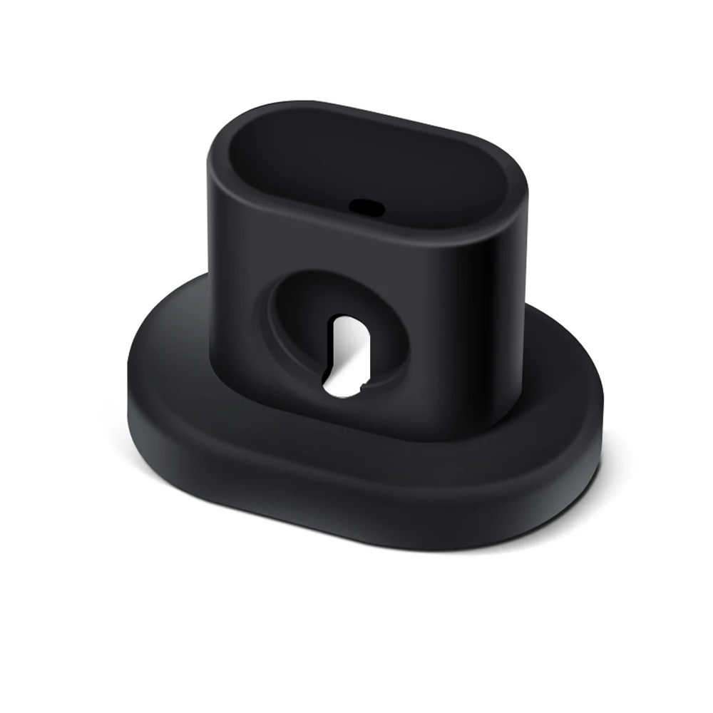 Зарядная док-станция Держатель для Airpods 1 2 и Apple Watch силиконовая мини Портативная настольная Зарядная база iWatch Беспроводная зарядная станция - Цвет: Черный