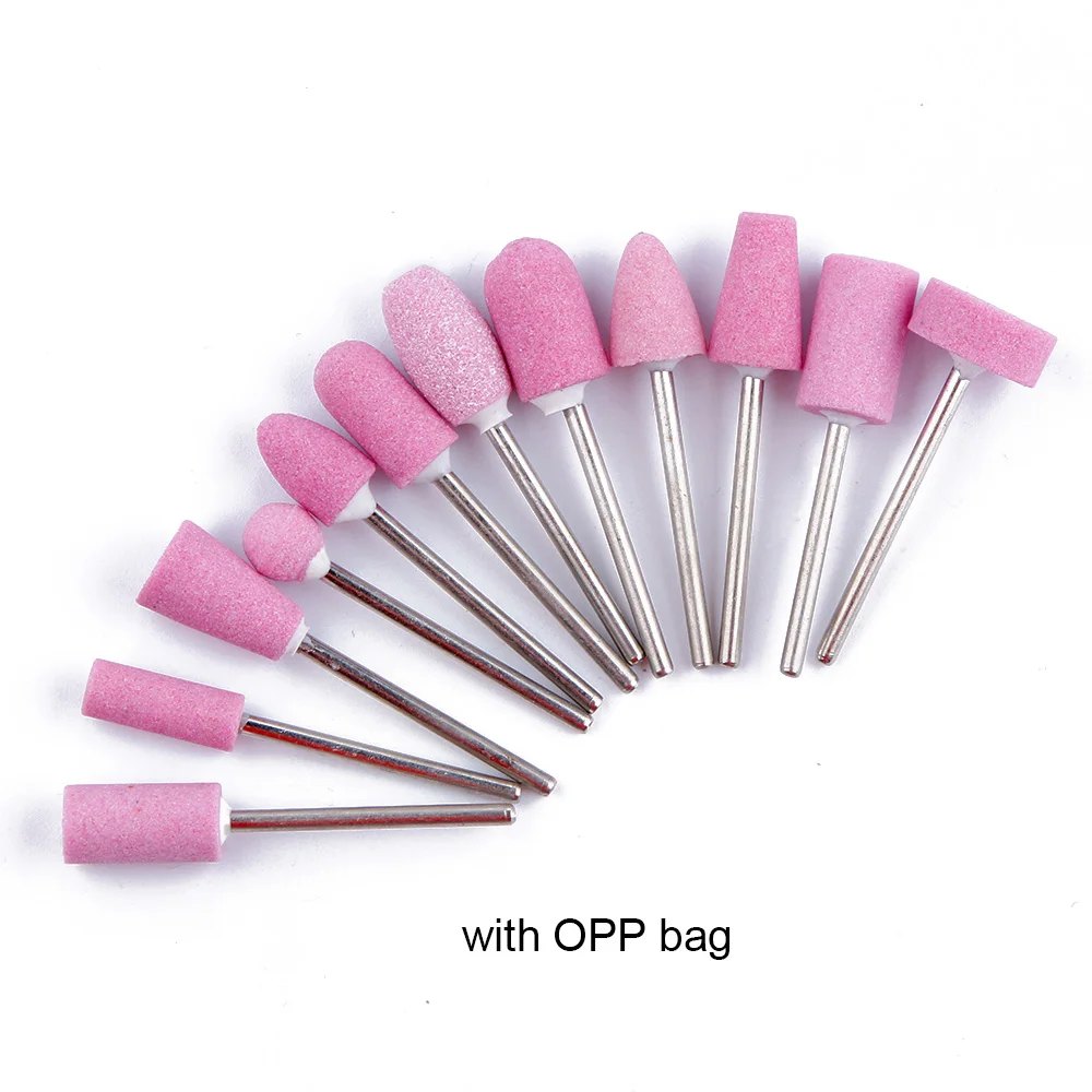 12pcs Mill Cutter for Manicure Electric Nail Drill Bts Apparatus Machine Accessory Pedicure Cutter Gel Polish Remover Nail Files - Цвет: With OPP